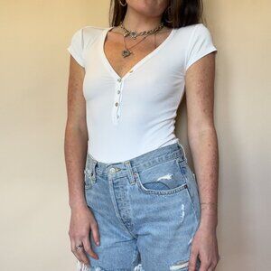 BB Dakota by Steve Madden White Bodysuit